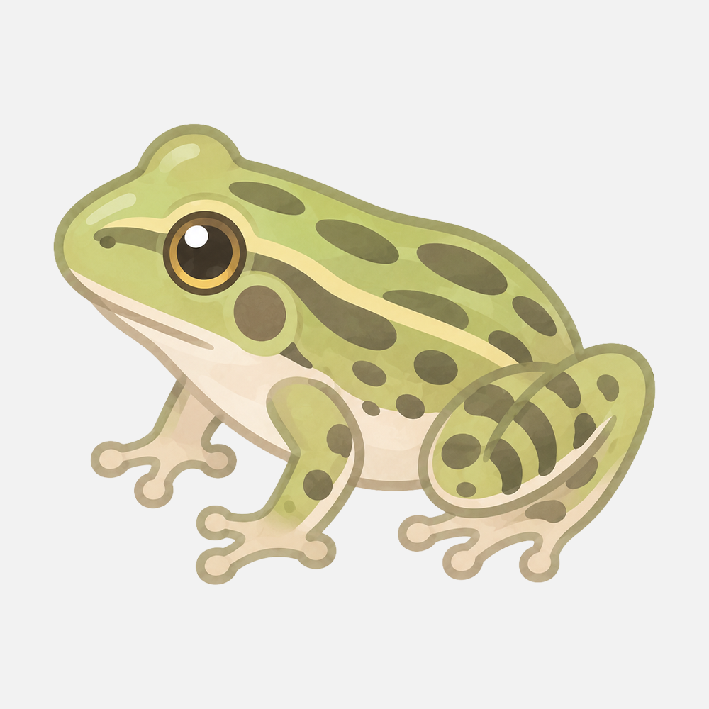 トノサマガエルのシンプルなイラスト素材