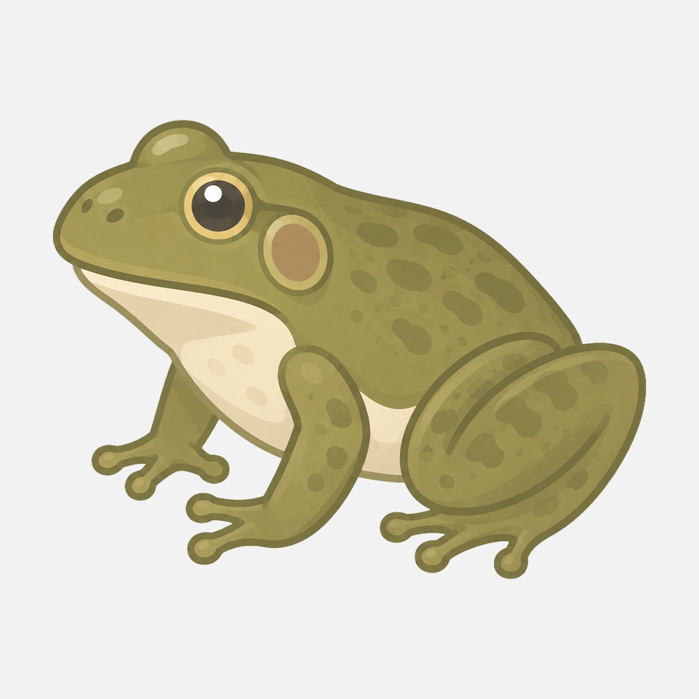 ウシガエルのシンプルなイラスト素材