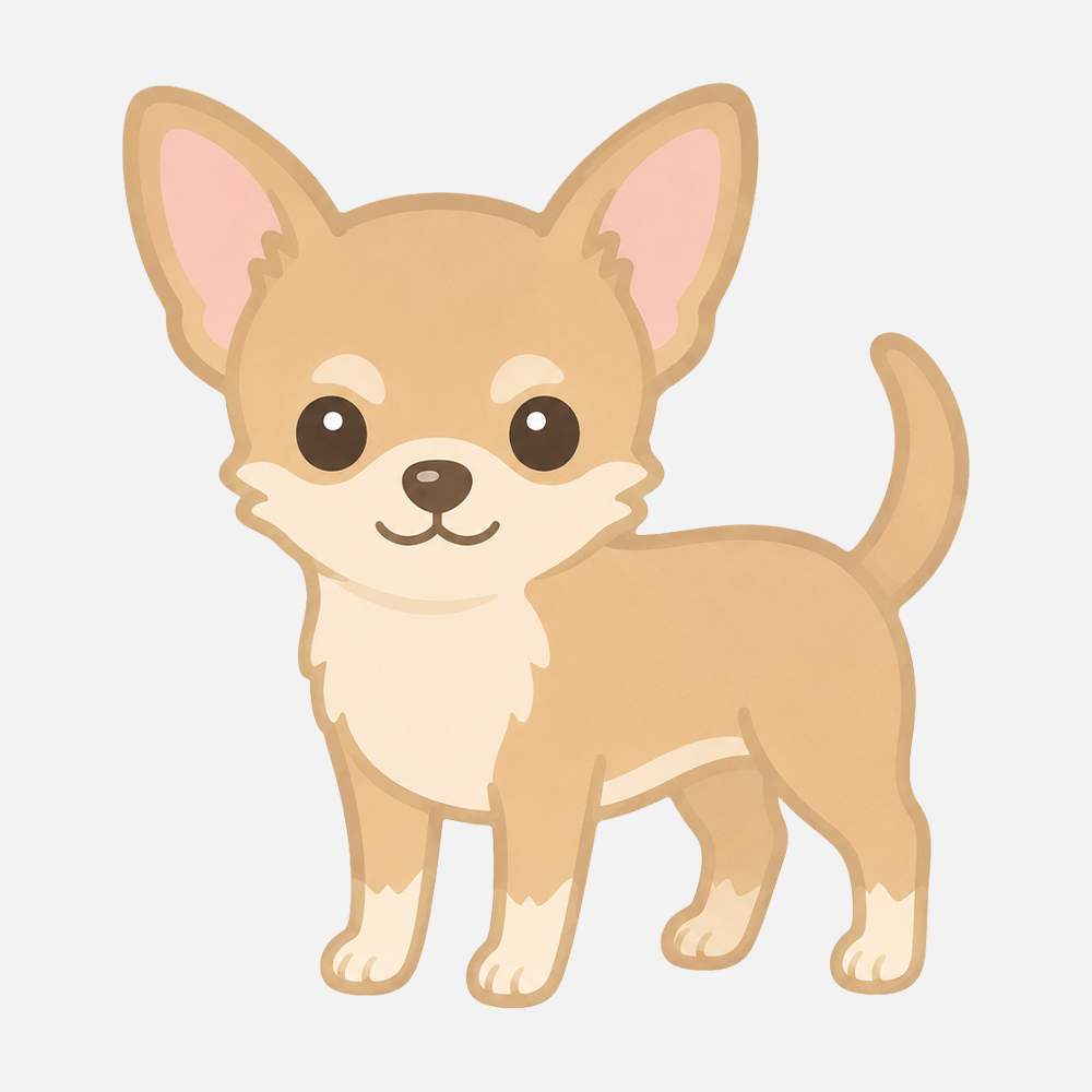 チワワのシンプルなイラスト素材