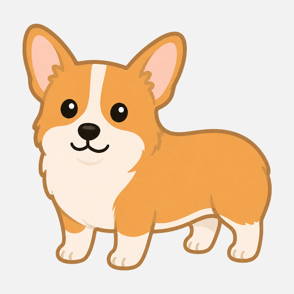 コーギーのシンプルなイラスト素材