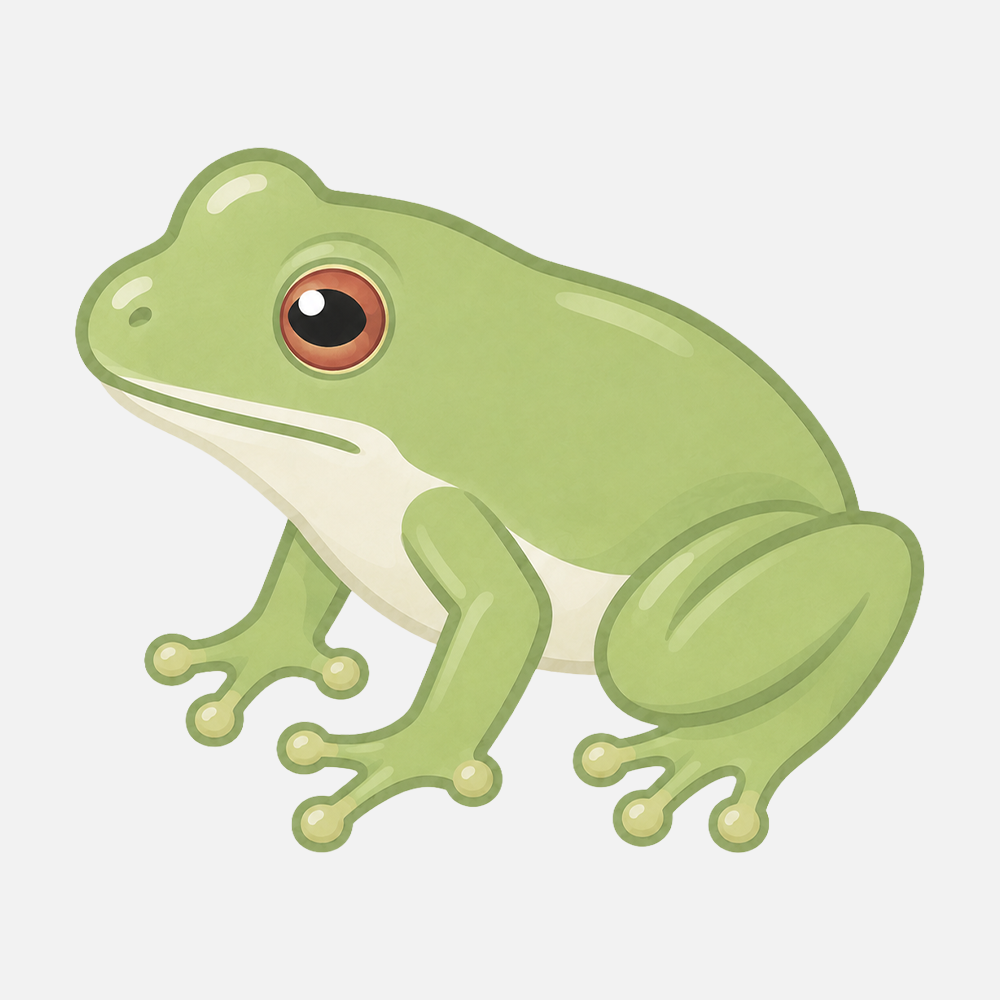 モリアオガエルのシンプルなイラスト素材