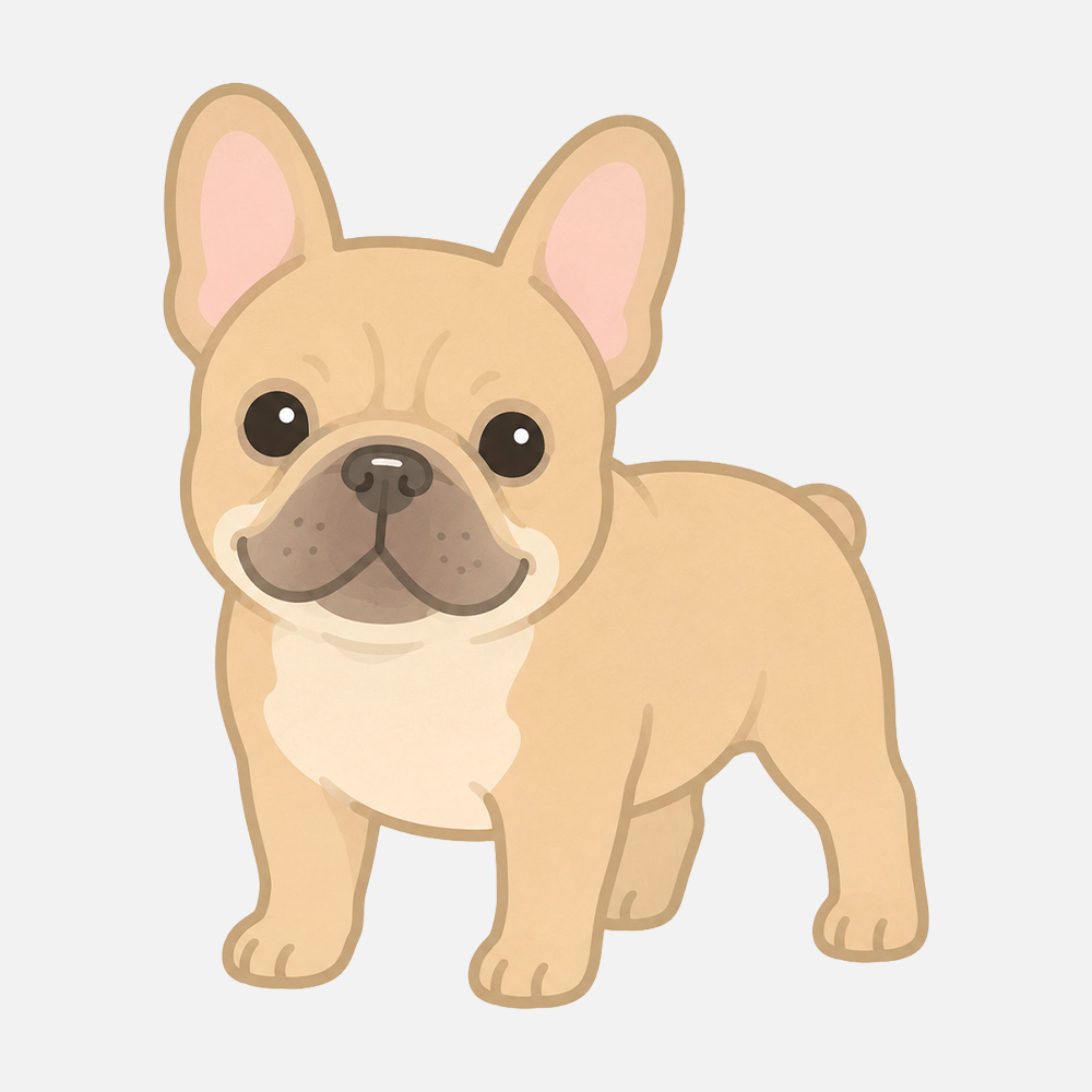 フレンチブルドッグのシンプルなイラスト素材