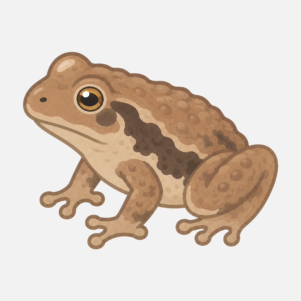 ヒキガエルのシンプルなイラスト素材
