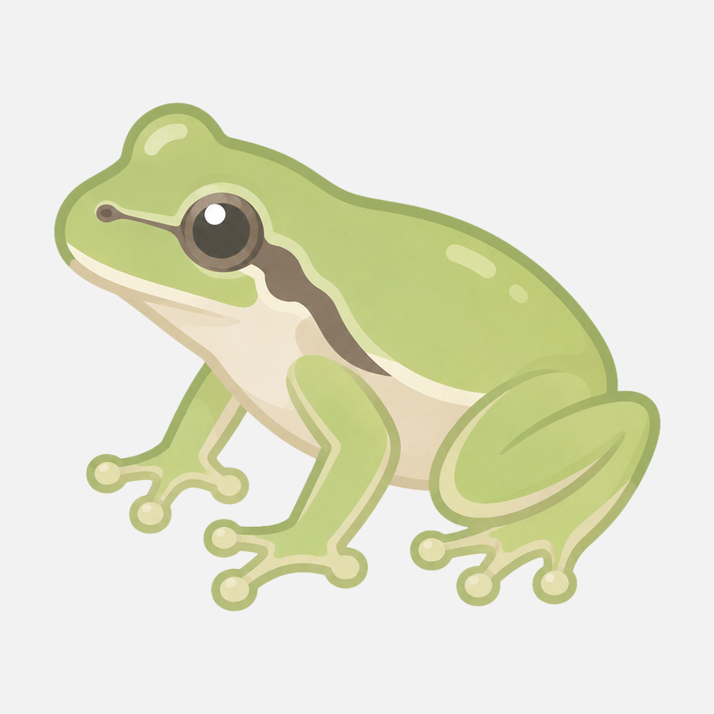 ニホンアマガエルのシンプルなイラスト素材