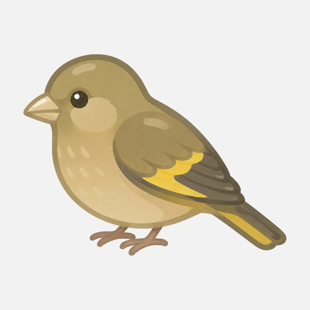 カワラヒワのシンプルなイラスト素材