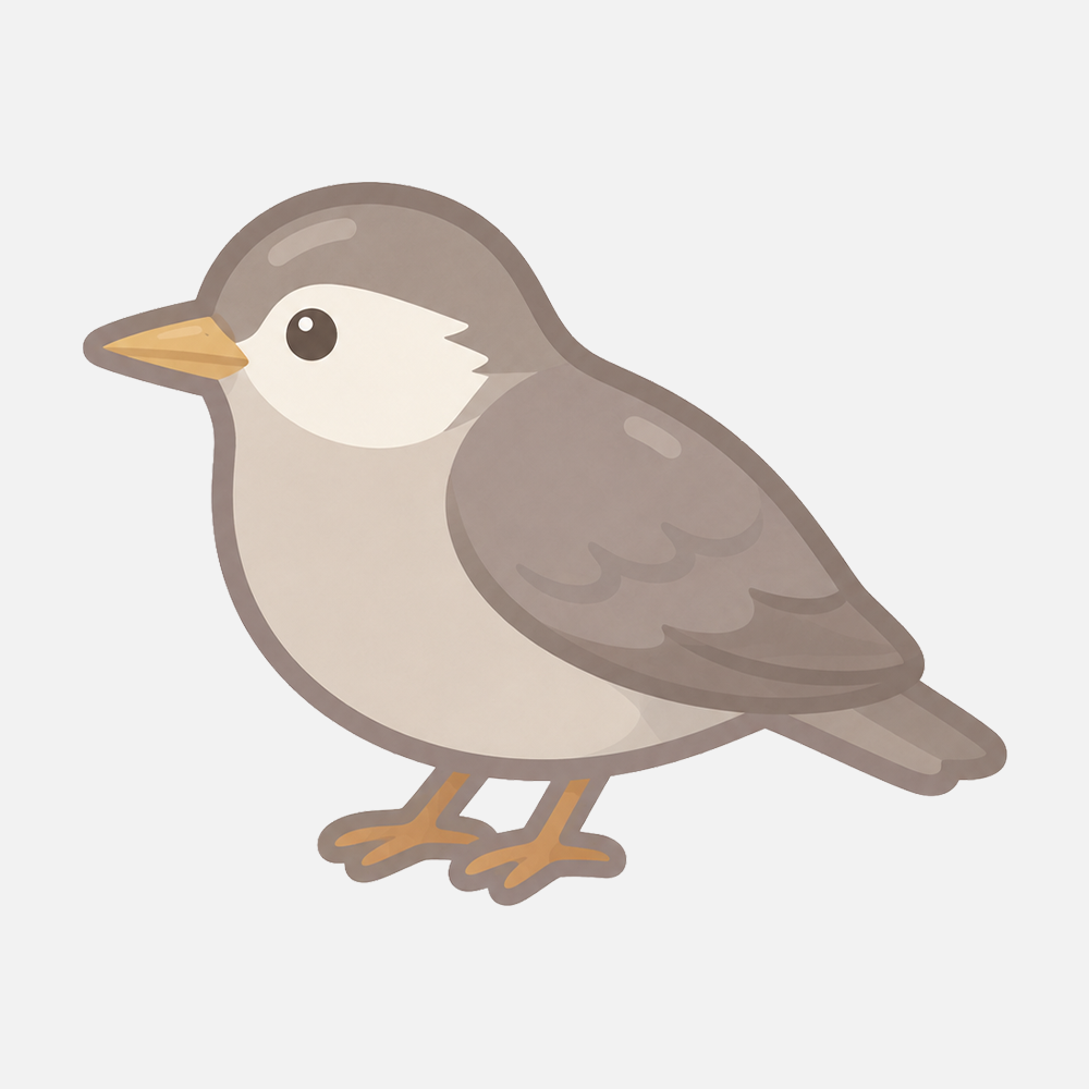 ムクドリのシンプルなイラスト素材