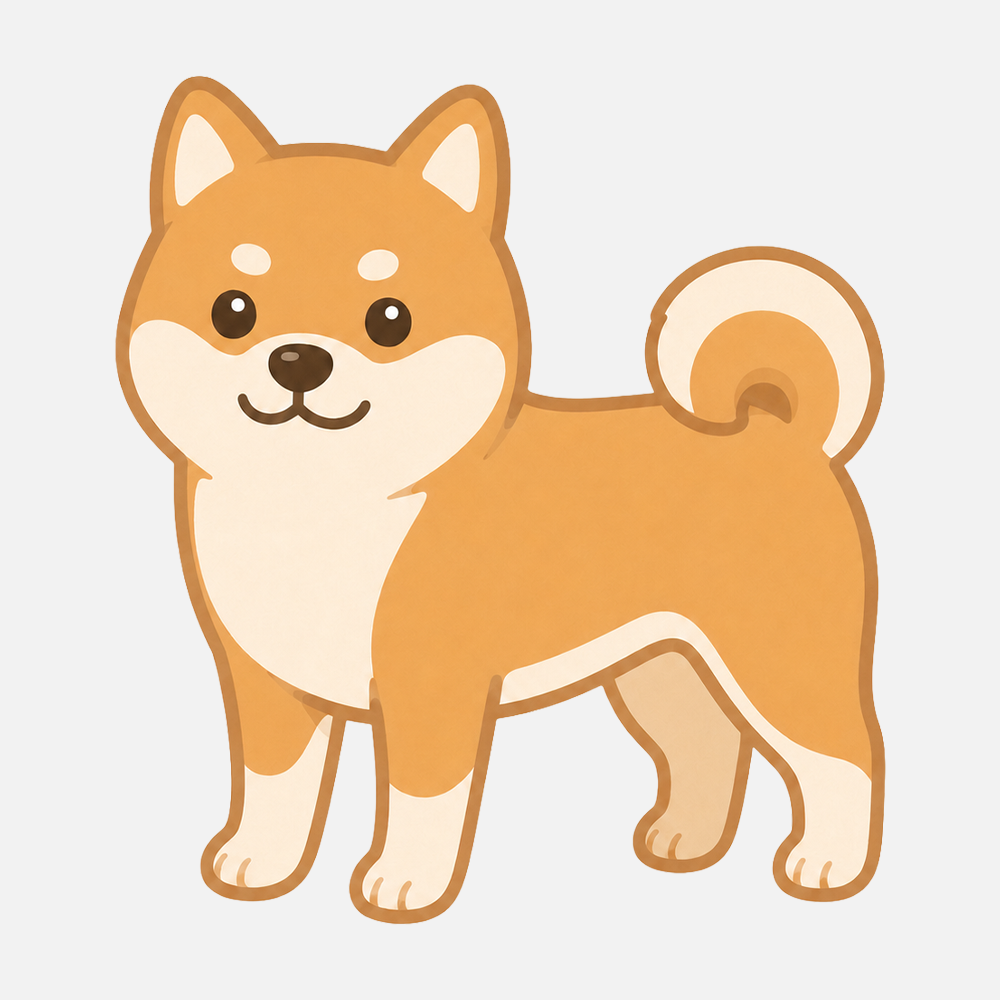 柴犬のシンプルなイラスト素材