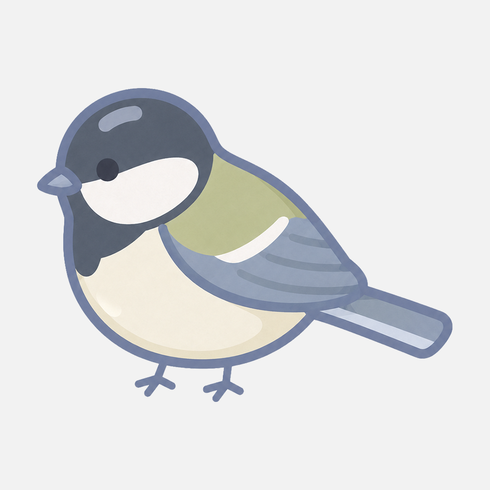 シジュウカラのシンプルなイラスト素材